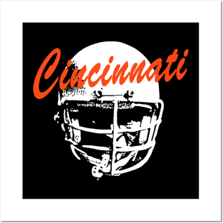 Cincinnati OldSchool Football (Black) Posters and Art